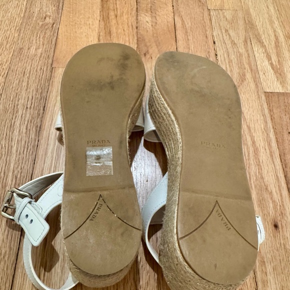 Prada White Espadrille Wedge - Picture 6 of 6